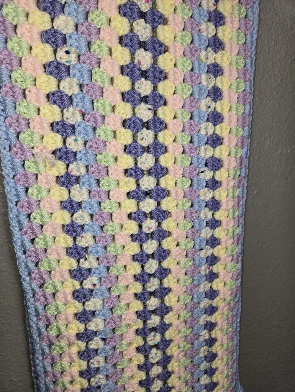 Handmade Crochet Scarf Pastel Birthday Cake Colors